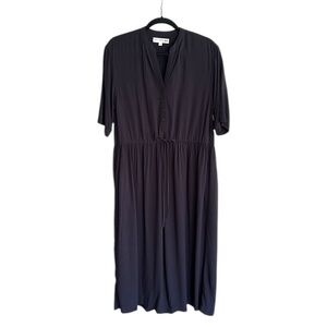 UNIQLO Ines De La Fressange Paris Black Long Dress Minimalist Relaxed Fit XS